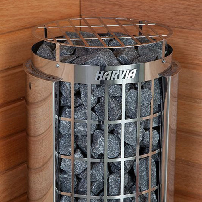 Harvia Cilindro PC60 6 kW Electric Sauna Heater with Built-In Time and Temperature Controls