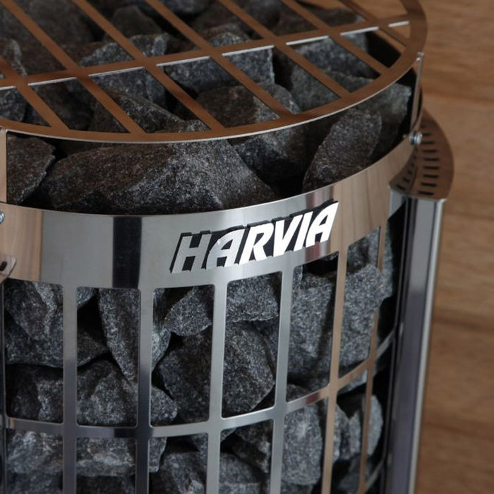 Harvia Cilindro PC60 6 kW Electric Sauna Heater with Built-In Time and Temperature Controls