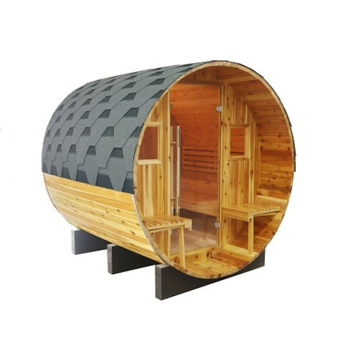 SunRay Oasis 4-Person Canopy Barrel Sauna