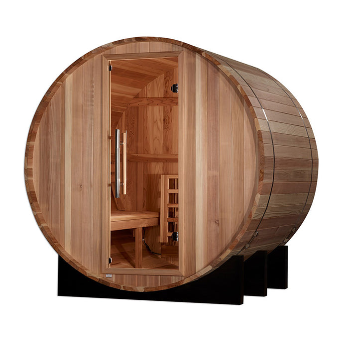 Golden Designs "St. Moritz" 2 Person Barrel Traditional Steam Sauna -  Pacific Cedar