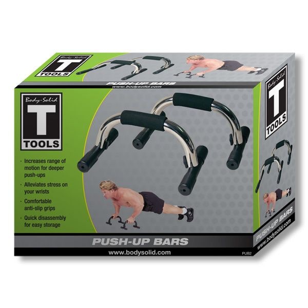 Body-Solid Push Up Bars Front View Box