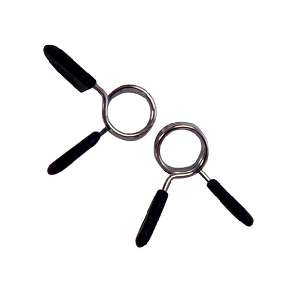 York Barbell 1 Spring Collars w Rubber Grips (pair) Top View