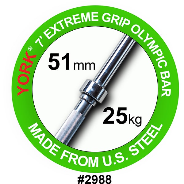 York Barbell Extreme 2 Grip Olympic Weight Bar Recovery For